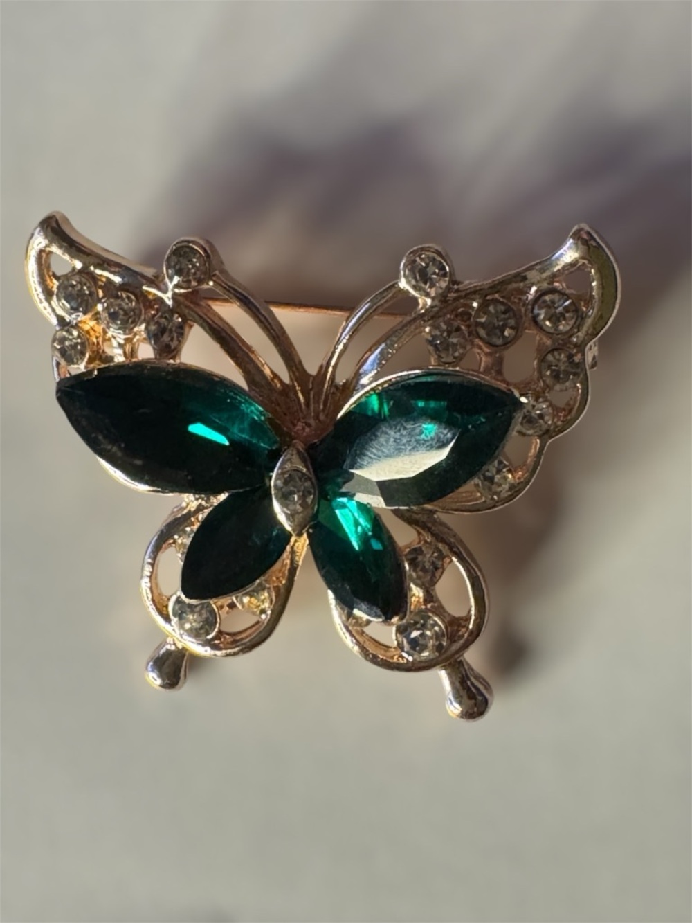 Emerald Green Butterfly Brooch Pin - Women's Jewelry